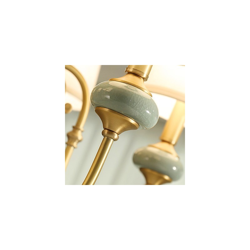 Chandelier Traditional Classic Country Brass Feature for Mini Style Metal 6 Bulbs