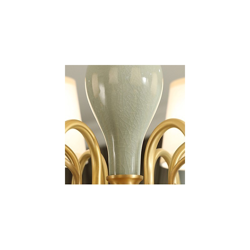 Chandelier Traditional Classic Country Brass Feature for Mini Style Metal 6 Bulbs