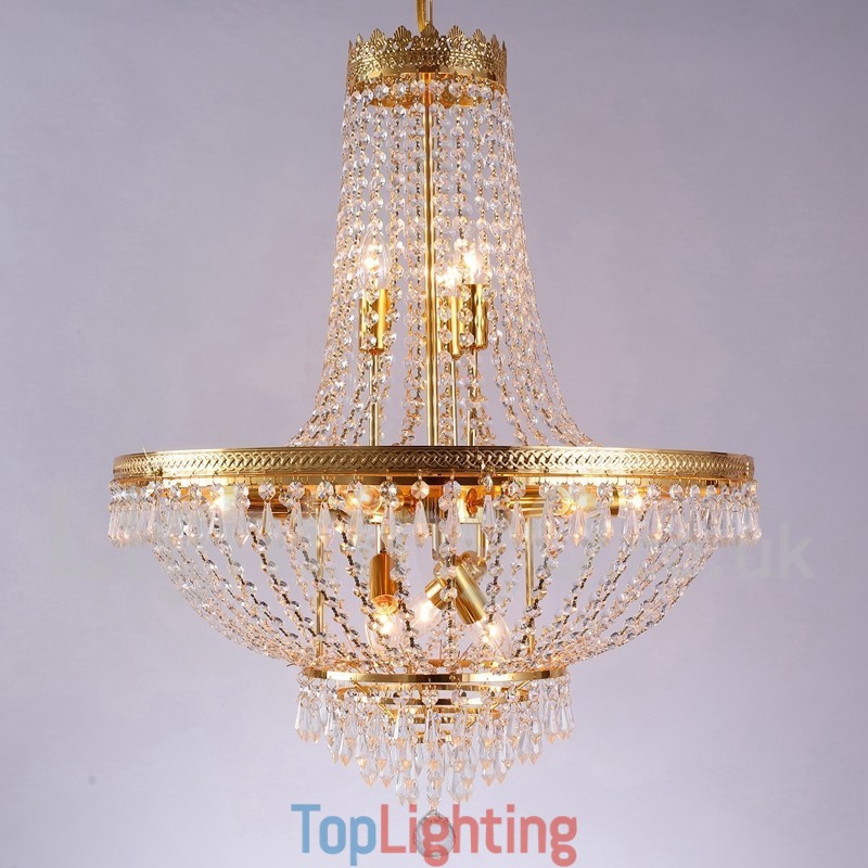 Traditional Classic Electroplated Feature for Crystal Mini Style Metal 9 Bulbs Chandelier