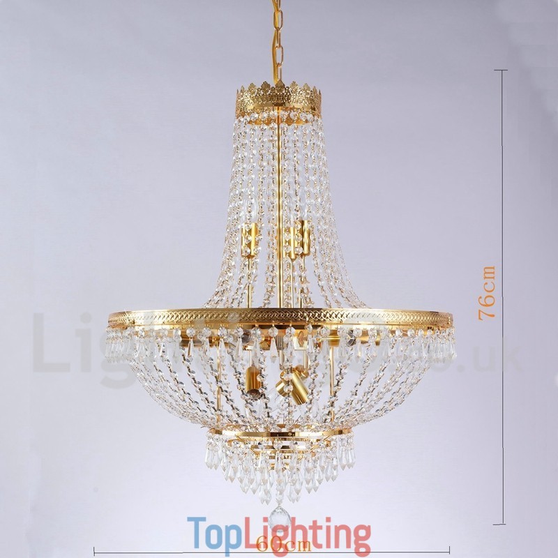 Traditional Classic Electroplated Feature for Crystal Mini Style Metal 9 Bulbs Chandelier