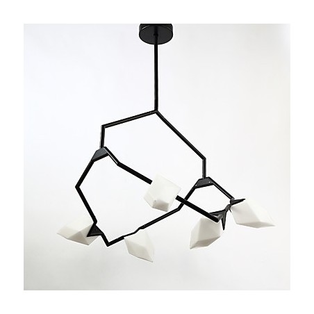 Five Light Post Modern Metal with Glass Peach Chandelier Lamp the Canteen Decorate Pendant Lamp Five Light Post Modern Metal with Glass Peach Chandelier Lamp the Canteen Decorate Pendant Lamp