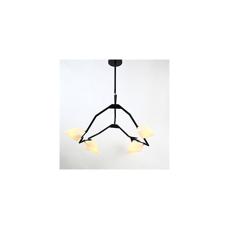 Five Light Post Modern Metal with Glass Peach Chandelier Lamp the Canteen Decorate Pendant Lamp