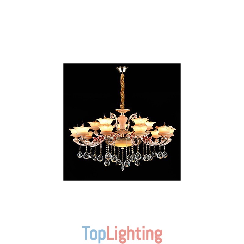 Pendant Light Zinc Alloy Feature for Crystal Mini Style Metal Indoors Shops 15 Bulbs