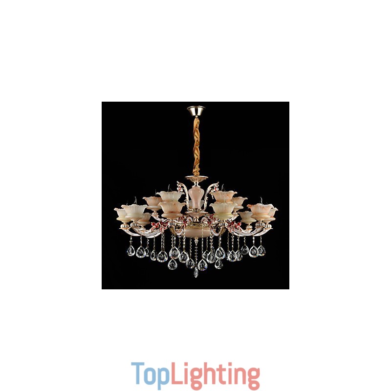 Pendant Light Zinc Alloy Feature for Crystal Mini Style Metal Indoors Shops 15 Bulbs