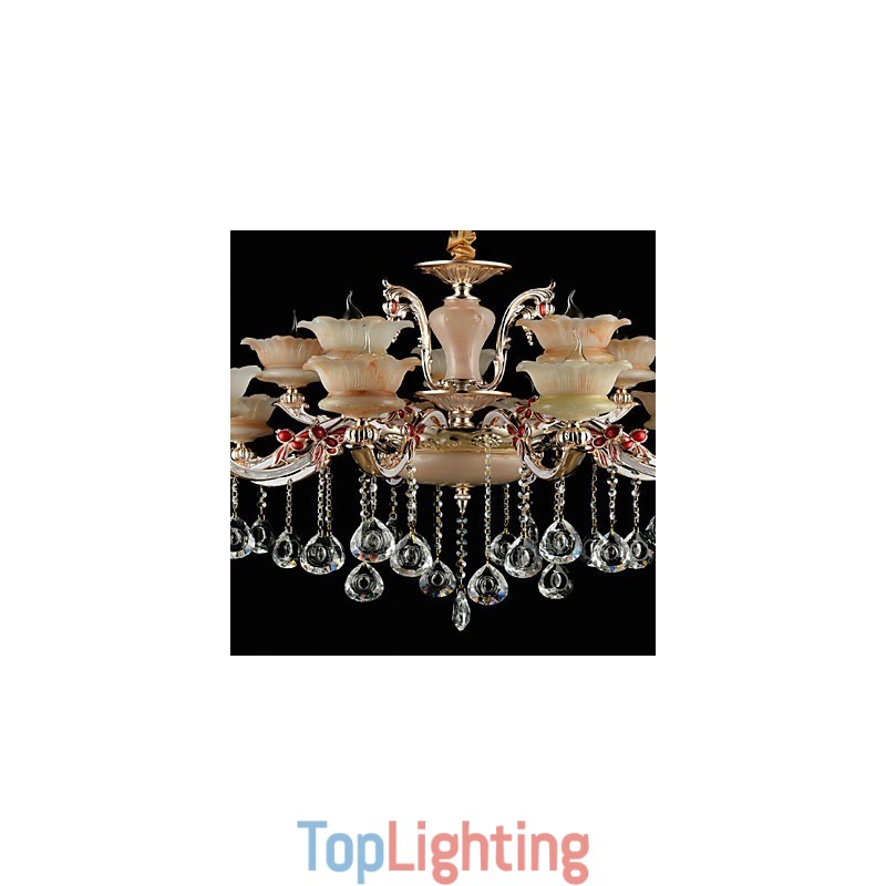 Pendant Light Zinc Alloy Feature for Crystal Mini Style Metal Indoors Shops 15 Bulbs