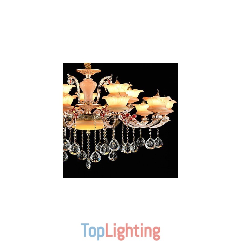 Pendant Light Zinc Alloy Feature for Crystal Mini Style Metal Indoors Shops 15 Bulbs