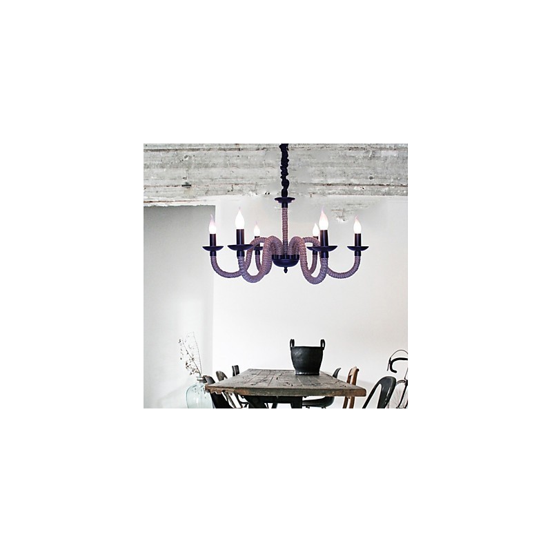 Loft Industrial Wind Vintage Iron Lamps Shops Chandelier Rope Chandelier Lights
