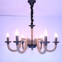 Loft Industrial Wind Vintage Iron Lamps Shops Chandelier Rope Chandelier Lights