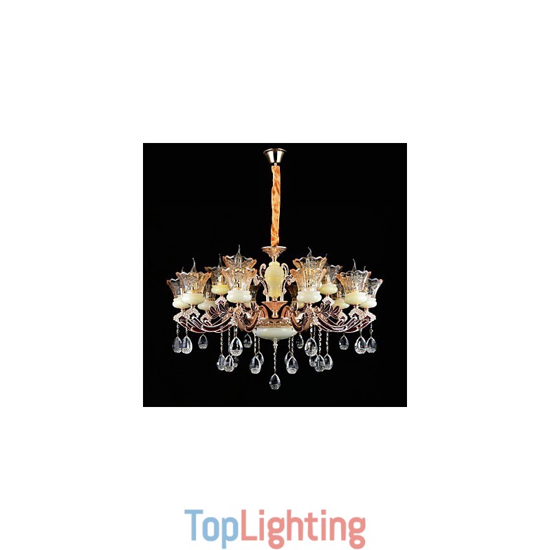 Pendant Light Zinc Alloy Feature for Crystal Mini Style Metal Indoors Shops 15 Bulbs