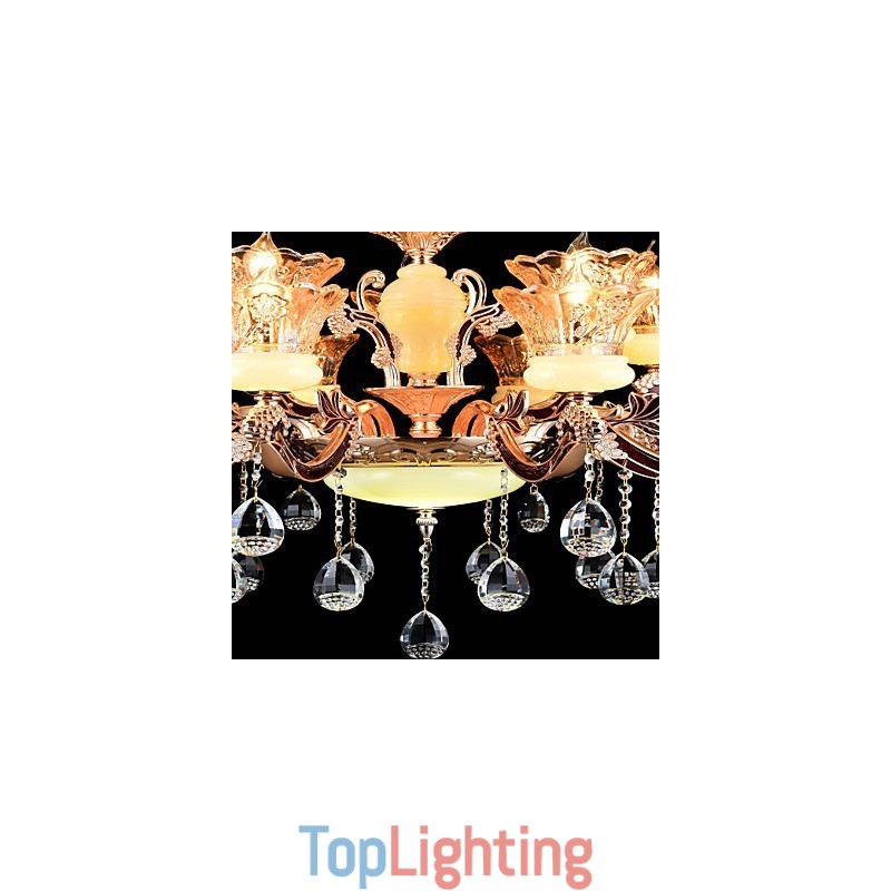 Pendant Light Zinc Alloy Feature for Crystal Mini Style Metal Indoors Shops 15 Bulbs