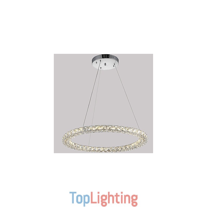 Modern Ring Crystal Pendant Light Modern Crystal Chandelier Ceiling Light Indoor Lamp Fixtures Dimmable with Remote Control
