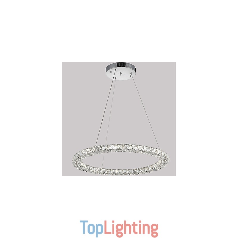 Modern Ring Crystal Pendant Light Modern Crystal Chandelier Ceiling Light Indoor Lamp Fixtures Dimmable with Remote Control