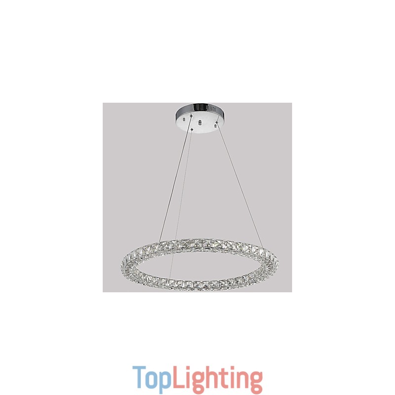 Modern Ring Crystal Pendant Light Modern Crystal Chandelier Ceiling Light Indoor Lamp Fixtures Dimmable with Remote Control