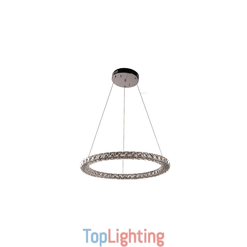 Modern Ring Crystal Pendant Light Modern Crystal Chandelier Ceiling Light Indoor Lamp Fixtures Dimmable with Remote Control