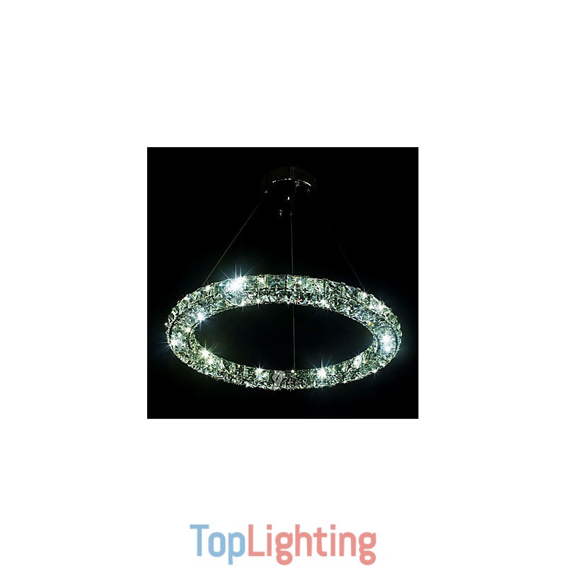 Modern Ring Crystal Pendant Light Modern Crystal Chandelier Ceiling Light Indoor Lamp Fixtures Dimmable with Remote Control