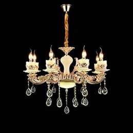 Traditional Classic Zinc Alloy Feature for Crystal Mini Style Metal 8 Bulbs Chandelier