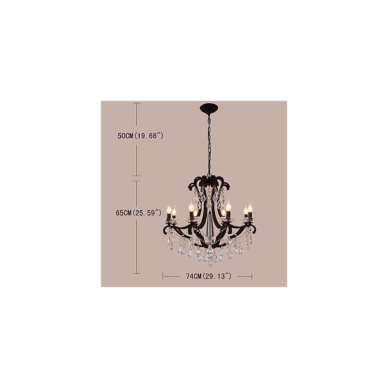 8 Lights Crystal Chandelier Modern Contemporary Traditional Classic Rustic Lodge Vintage Retro Lantern Drum Country Painting