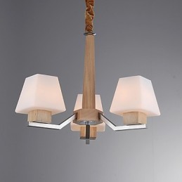 Modern Contemporary Electroplated Feature for Wood Bamboo Chandelier
