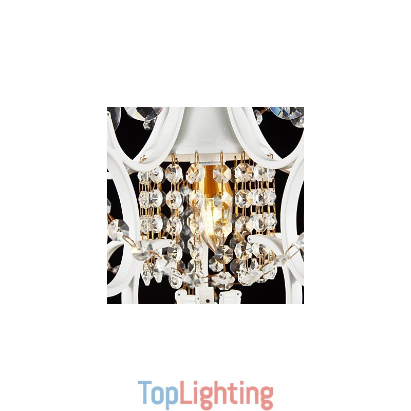 Iron Painting Chandelier with Clear Crystal Modern Lighting Lamp