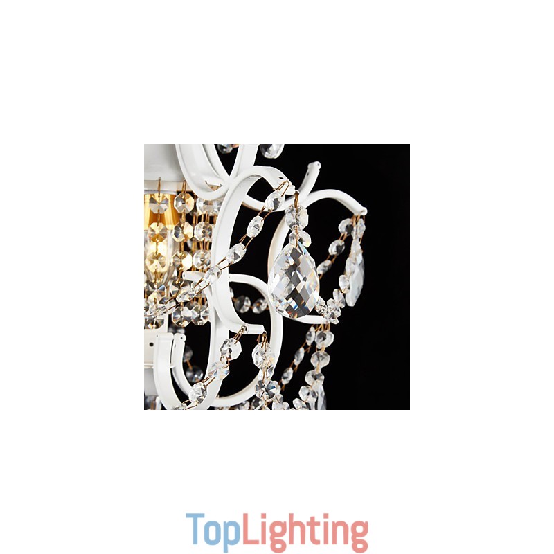 Iron Painting Chandelier with Clear Crystal Modern Lighting Lamp