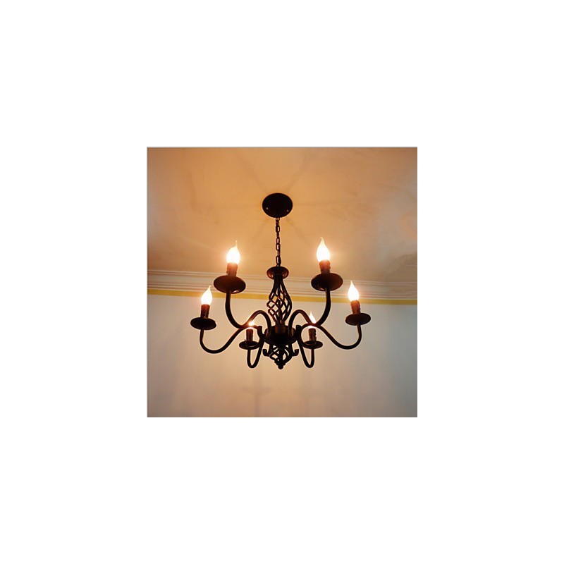 Artistic Chic & Modern Others Feature for Candle Style Metal Indoors 6 Bulbs Chandelier
