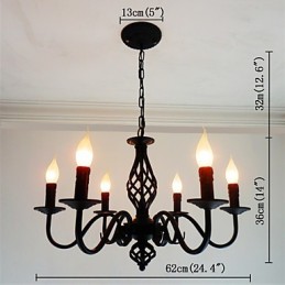 Artistic Chic & Modern Others Feature for Candle Style Metal Indoors 6 Bulbs Chandelier
