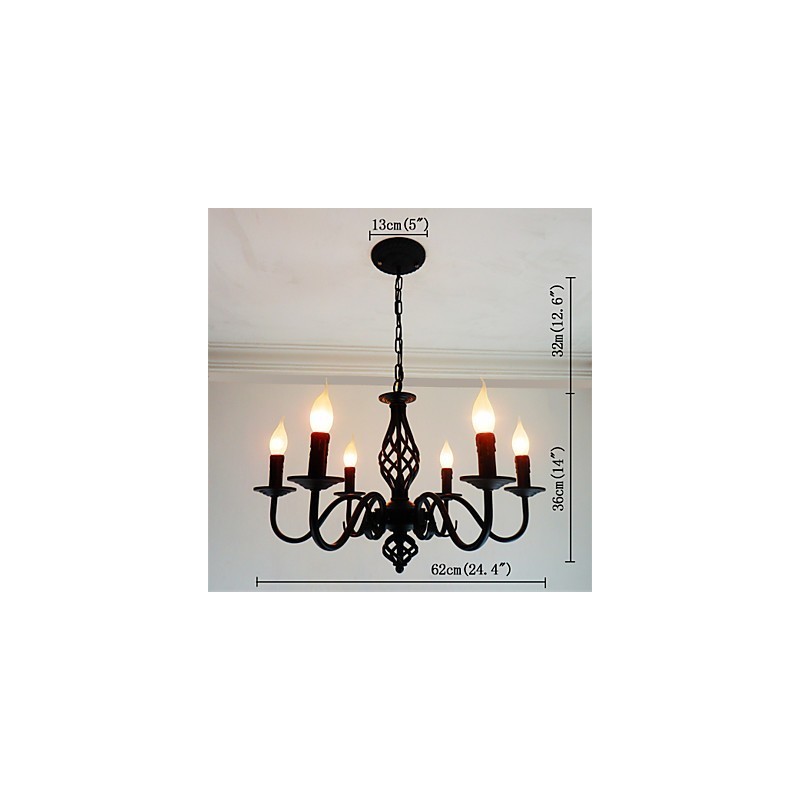 Artistic Chic & Modern Others Feature for Candle Style Metal Indoors 6 Bulbs Chandelier