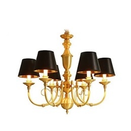 Chandelier Traditional Classic Country Brass Feature for Mini Style Metal 6 Bulbs