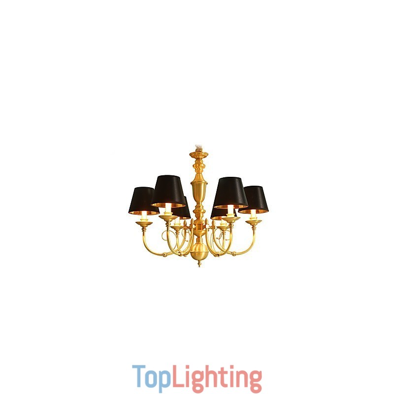 Chandelier Traditional Classic Country Brass Feature for Mini Style Metal 6 Bulbs