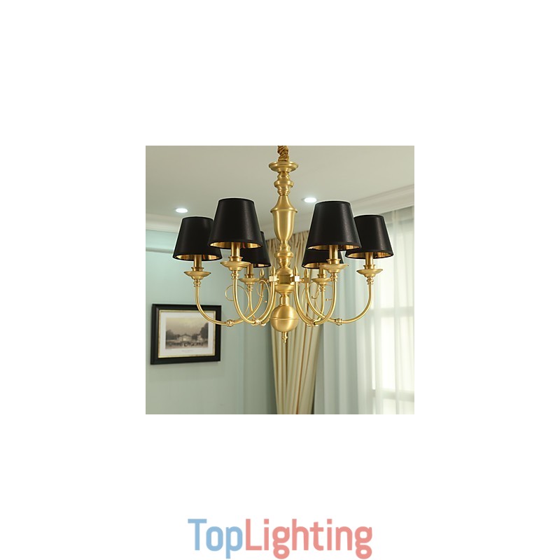 Chandelier Traditional Classic Country Brass Feature for Mini Style Metal 6 Bulbs