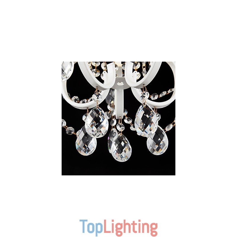 Iron Painting Chandelier with Clear Crystal Modern Lighting Lamp