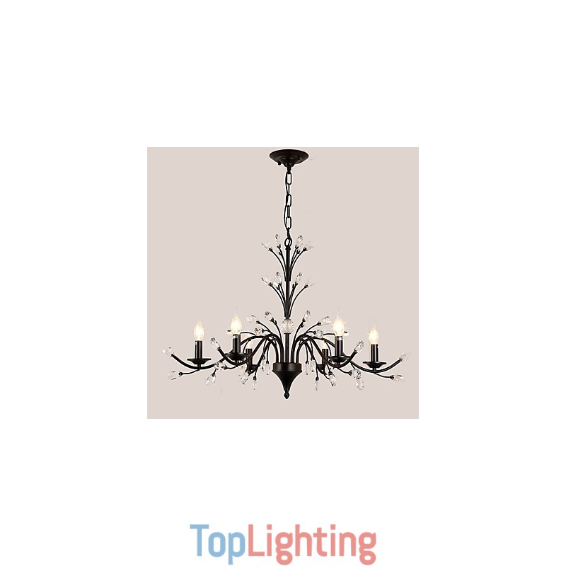6 Lights Crystal Chandelier Modern Contemporary Traditional Classic Vintage Retro Country Painting Feature