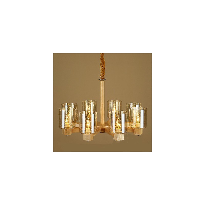 Fashion Pendant lamp Table Wooden Glass Cover