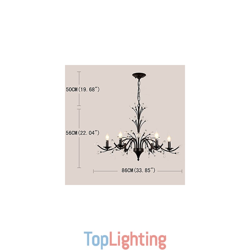 6 Lights Crystal Chandelier Modern Contemporary Traditional Classic Vintage Retro Country Painting Feature