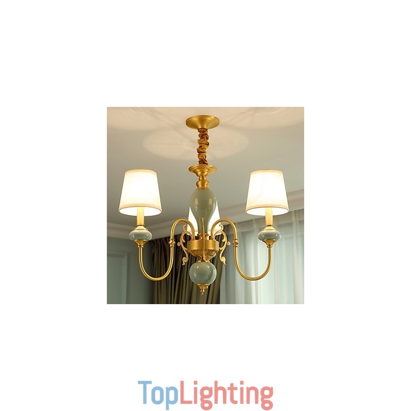 Traditional Classic Country Brass Feature for Mini Style Metal 3 Bulbs Chandelier