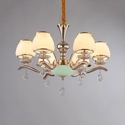 Chandelier Modern Contemporary Electroplated Feature for Crystal Metal