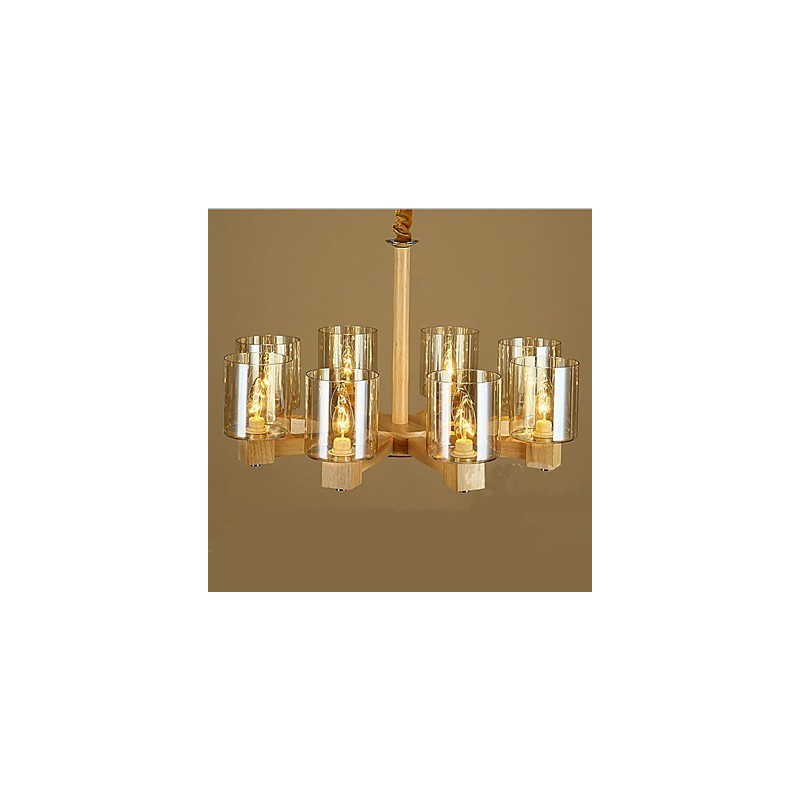 Fashion Pendant lamp Table Wooden Glass Cover