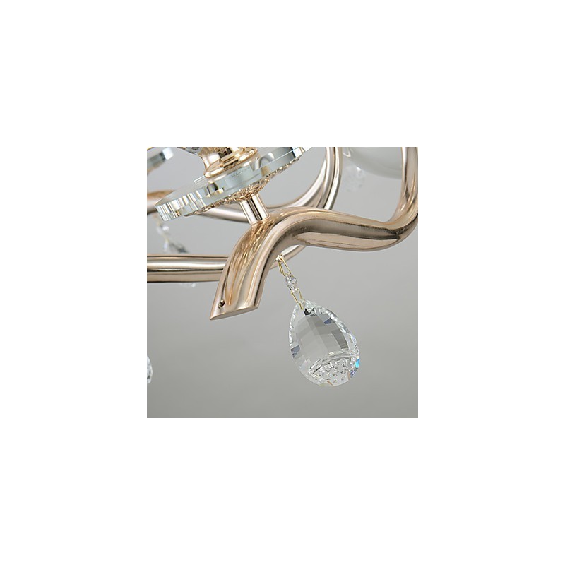Chandelier Modern Contemporary Electroplated Feature for Crystal Metal