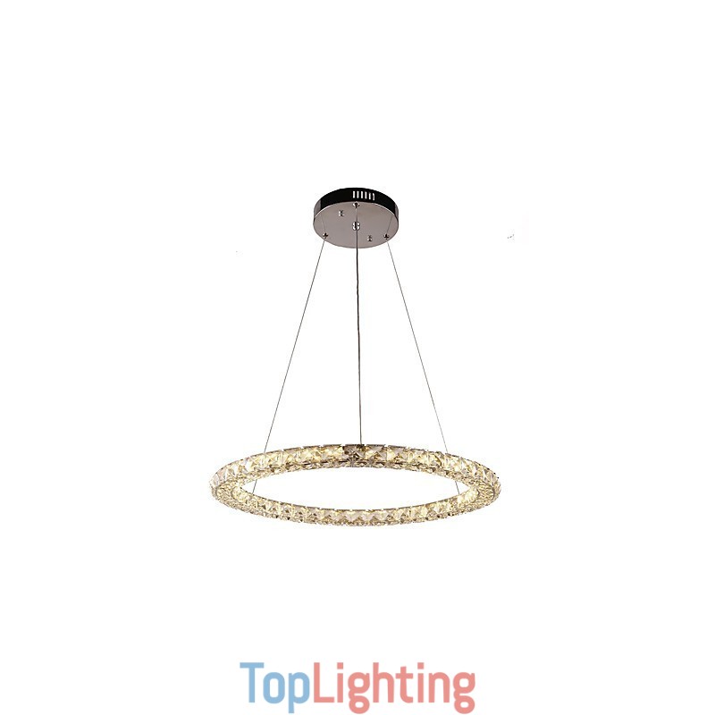 Ring Crystal Pendant Light Modern Crystal Chandelier Ceiling Lights Indoor Lamp Fixtures Dimmable with Remote Control