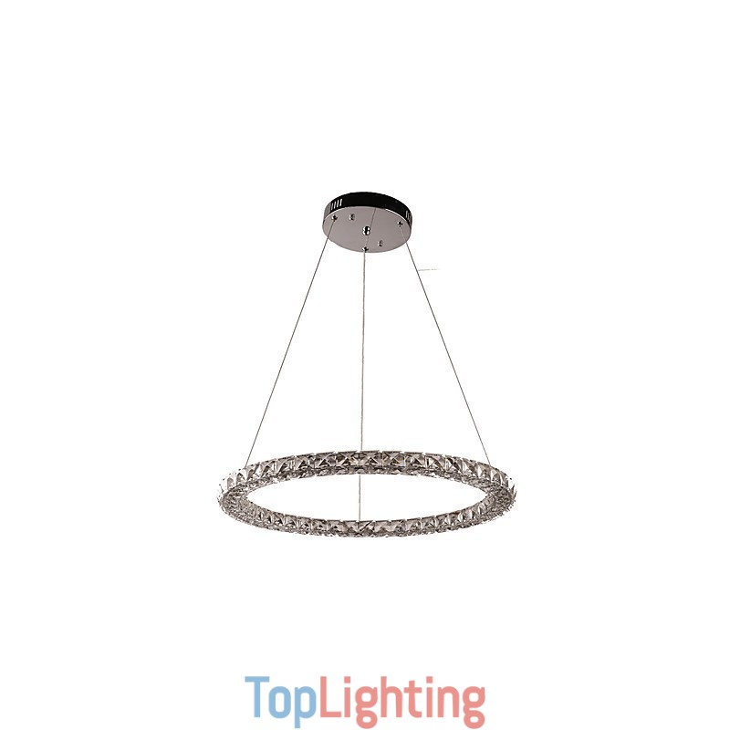Ring Crystal Pendant Light Modern Crystal Chandelier Ceiling Lights Indoor Lamp Fixtures Dimmable with Remote Control