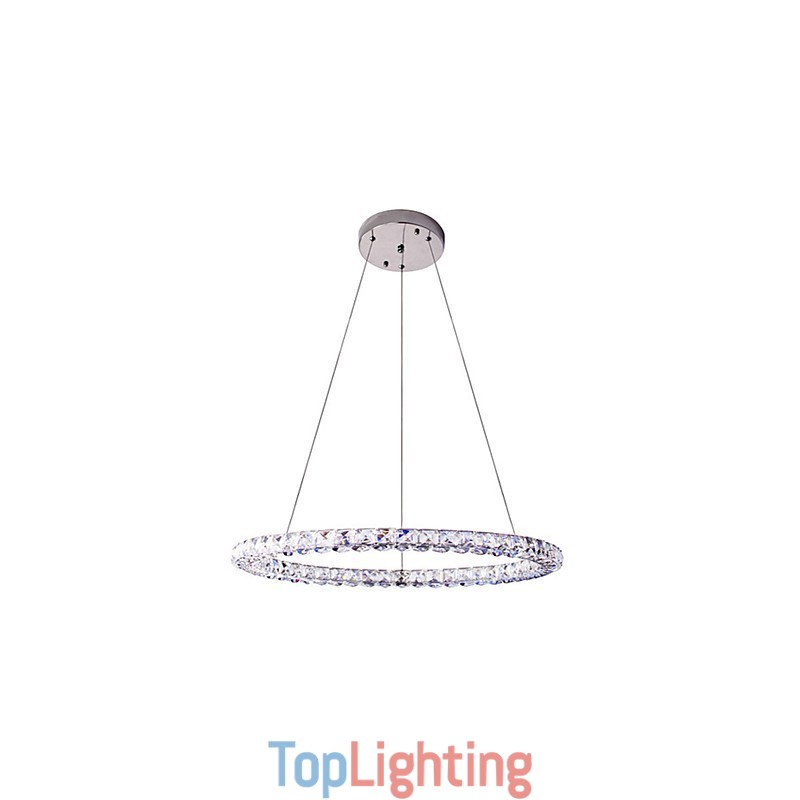 Ring Crystal Pendant Light Modern Crystal Chandelier Ceiling Lights Indoor Lamp Fixtures Dimmable with Remote Control