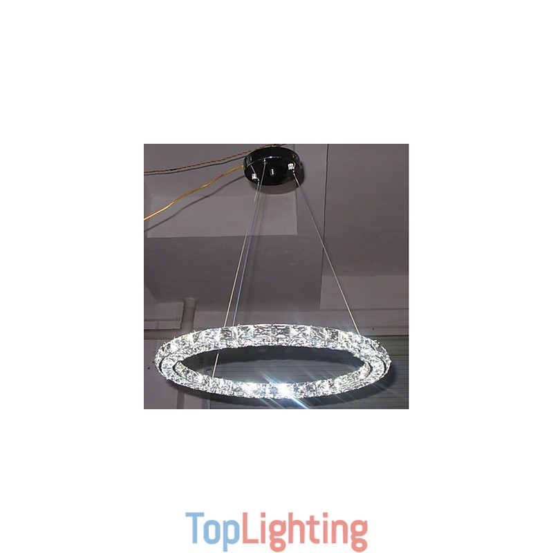 Ring Crystal Pendant Light Modern Crystal Chandelier Ceiling Lights Indoor Lamp Fixtures Dimmable with Remote Control