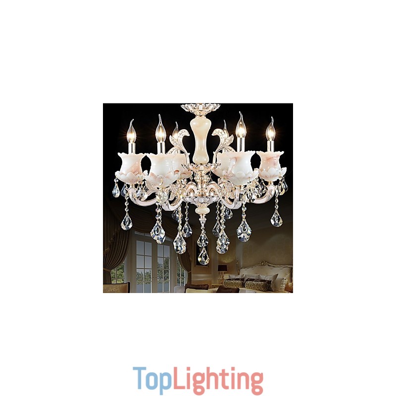 European Style Zinc Alloy Candle Crystal Pendant lamp