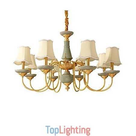 All Copper Chandelier Jade Decorative Chandelier KP8 All Copper Chandelier Jade Decorative Chandelier KP8