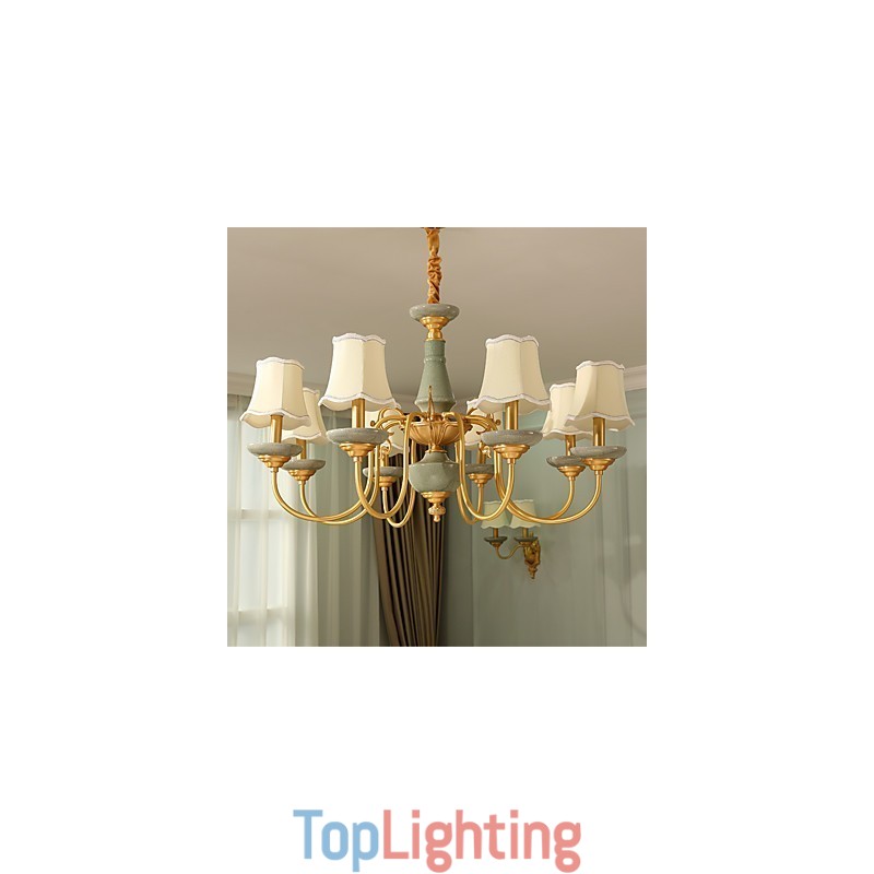 All Copper Chandelier Jade Decorative Chandelier KP8