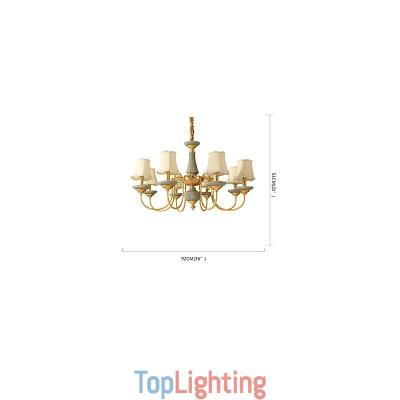 All Copper Chandelier Jade Decorative Chandelier KP8