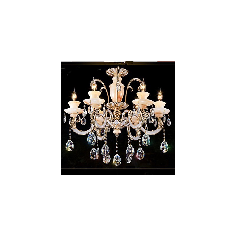 European High Grade Jade Crystal Pendant Lamp Atmosphere Zinc Alloy Pendant lamp Candle Crystal lamp