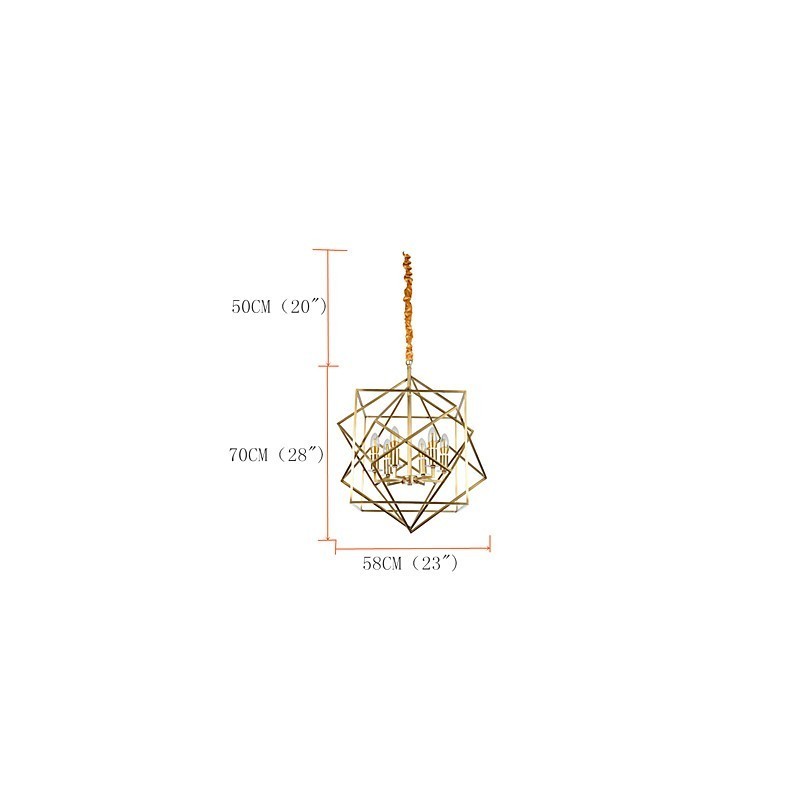 Lantern Brass Feature for Designers Metal Chandelier