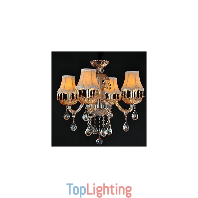 Chandelier Crystal Retro Glass 4 Light