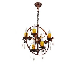 Rustic Lodge Vintage Retro Country Globe Painting Feature for Mini Style Designers Metal Chandelier